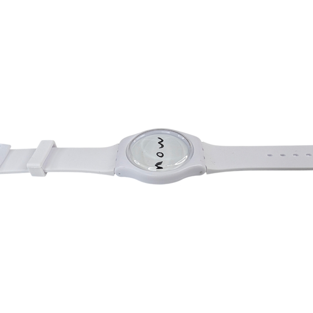 NOW Watch White Unisex Steal Back Time Monochrome Silicone Band Minimalist NEW - Picture 5 of 7